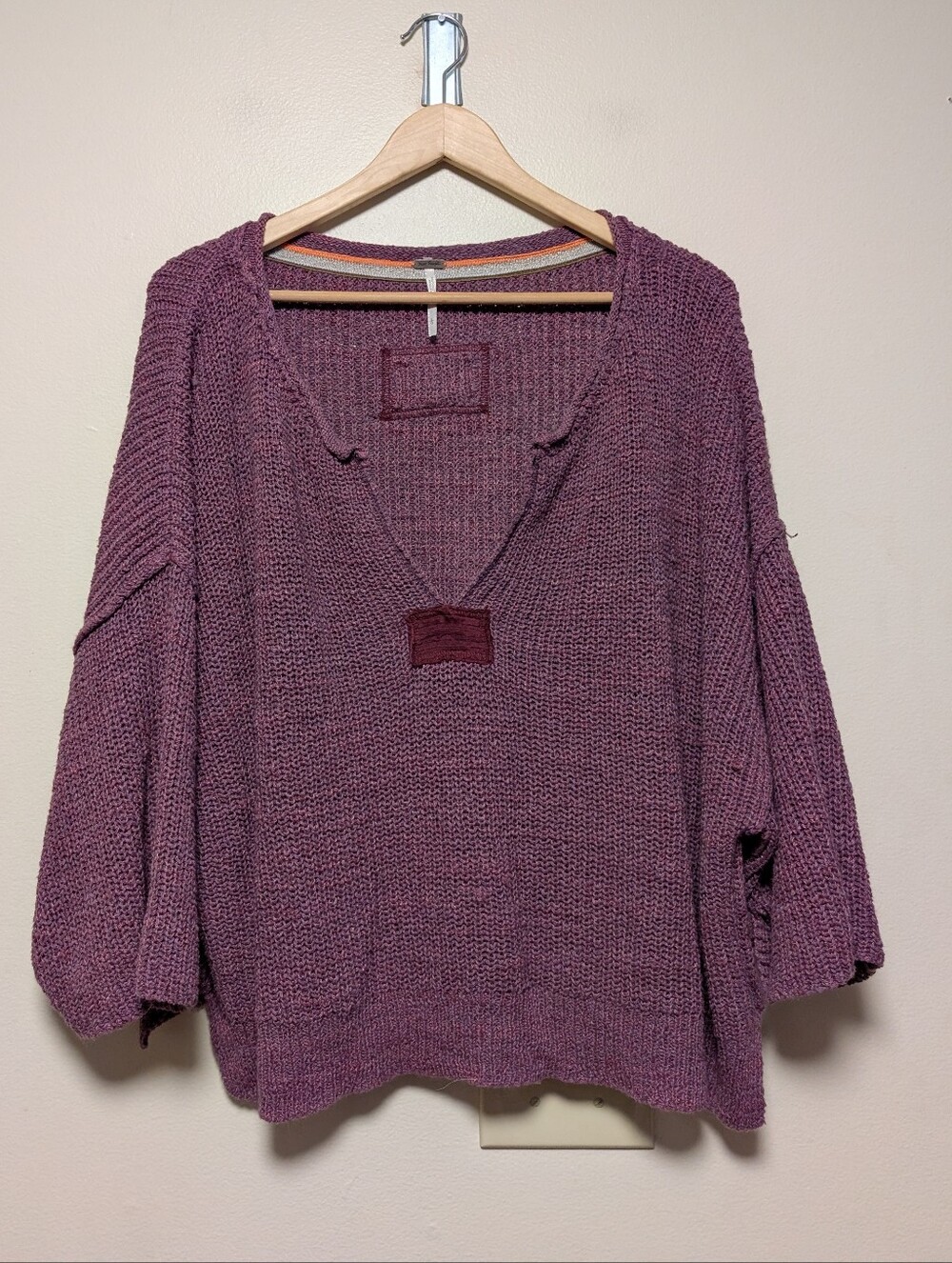 Free People We The Free South Side Thermal Pullover Violet Purple Large